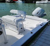 Dusky 227 Side View of Captain Seat and Motor